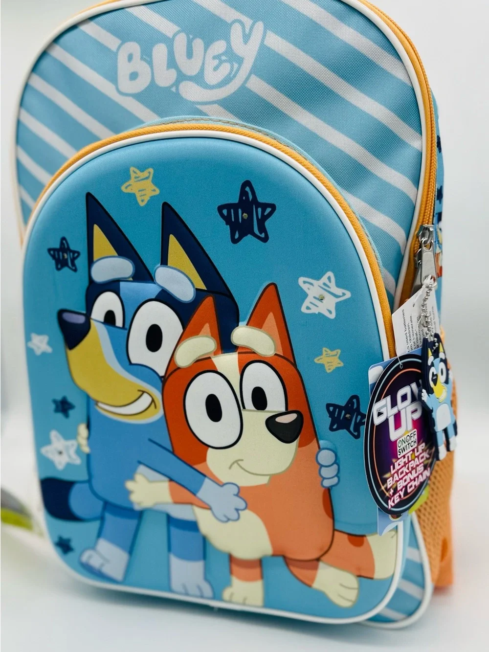 Bluey & Bingo Kids Backpack School Bag with 3D Front Panel and Light-Up Stars